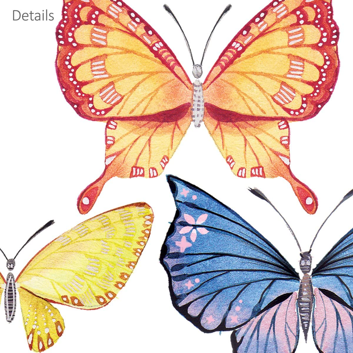 DECOWALL DS-1602 Watercolour Butterflies Kids Wall Stickers Wall Decals Peel and Stick Removable Wall Stickers for Kids Nursery Bedroom Living Room image number 4