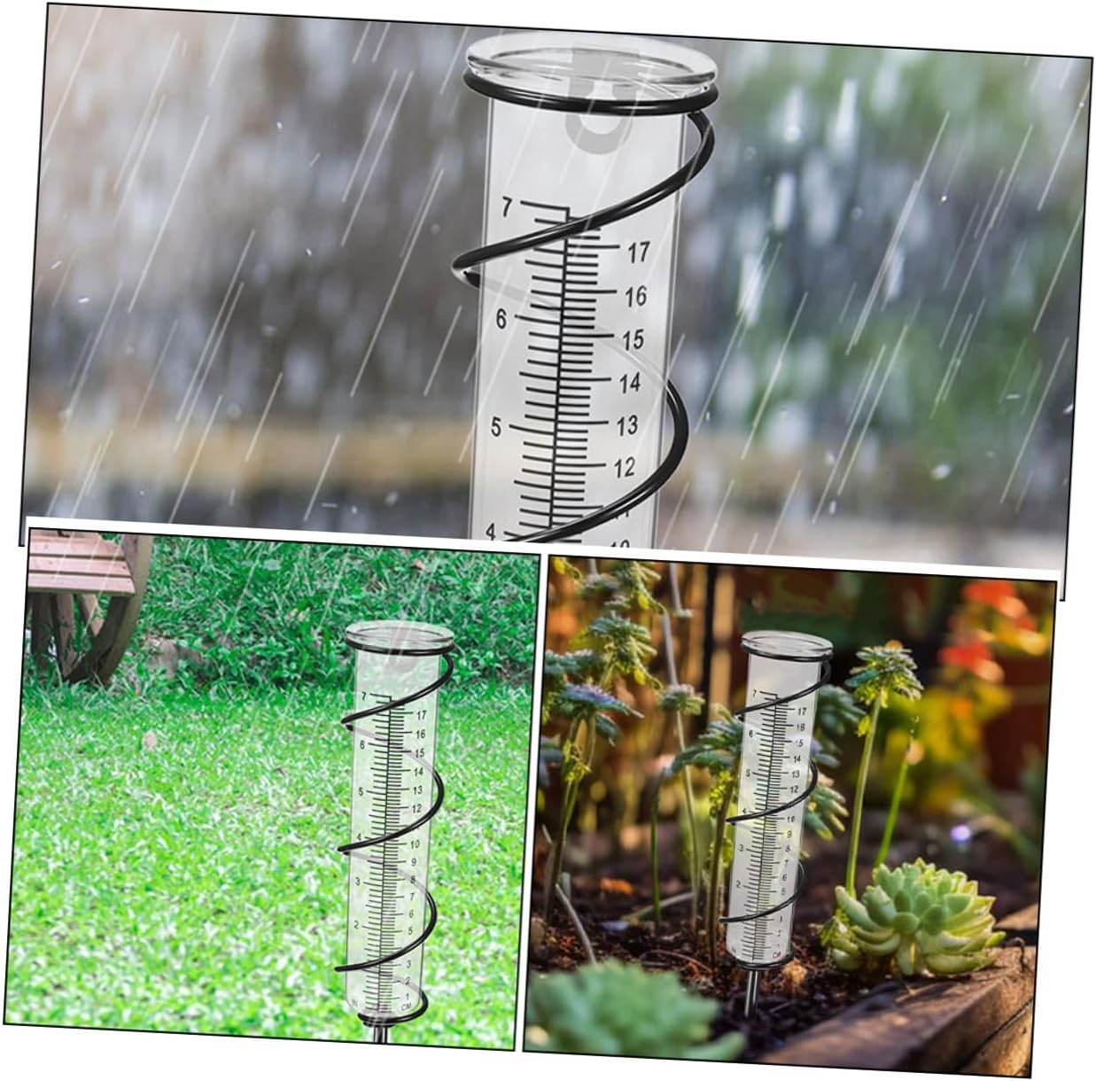 Veemoon 2Pcs Plastic Rain Gauge Replacement Tubes Outdoor Water Measurement for Garden Homes with Freeze Compact Design image number 5