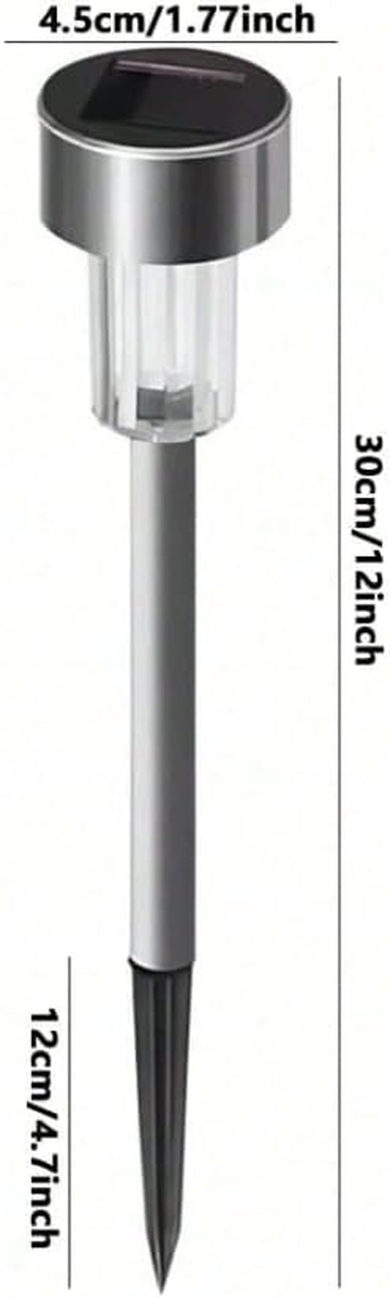 12Pcs Solar Outdoor Stainless Steel Lawn Lights, Waterproof Solar Garden Decorative Lights, Stainless Steel LED Landscape Path Lights Solar Powered, Courtyard, Walkway Backyard Driveway Lawn LED