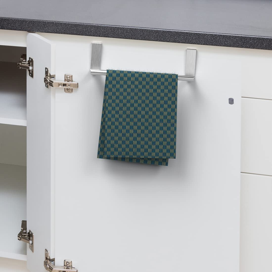 Towel Rack for Cabinet, Strong Steel Kitchen over Cabinet Towel Bar Holder, 9" Wide - 2 Pack image number 1