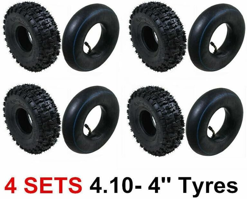 TDR 4Pcs 4.10-4 Inch Tyre Tire + Tube for 47Cc 49Cc Mini Kids Quad Bike ATV Buggy Go Kart 4 Wheeler Replacement image number 5
