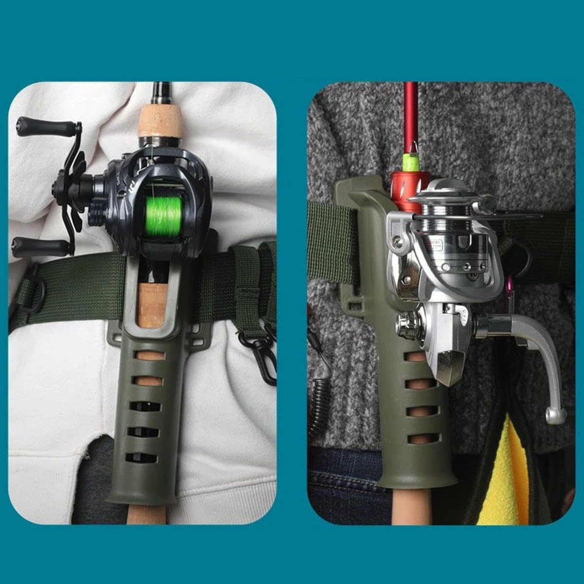 AIMALL Adjustable Fishing Rod Holder Belt - Portable Luya Waist Holder with Secure Locking Mechanism, Fits Rods up to 1.4 Inches Diameter, Durable Outdoor Gear for Anglers image number 6