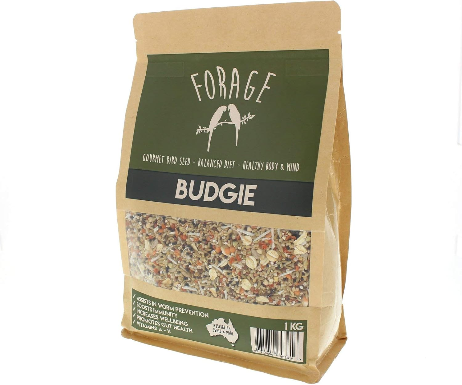 Forage Budgie 1Kg Bird Food Mix Millet Seed Fresh Australian Made image number 1