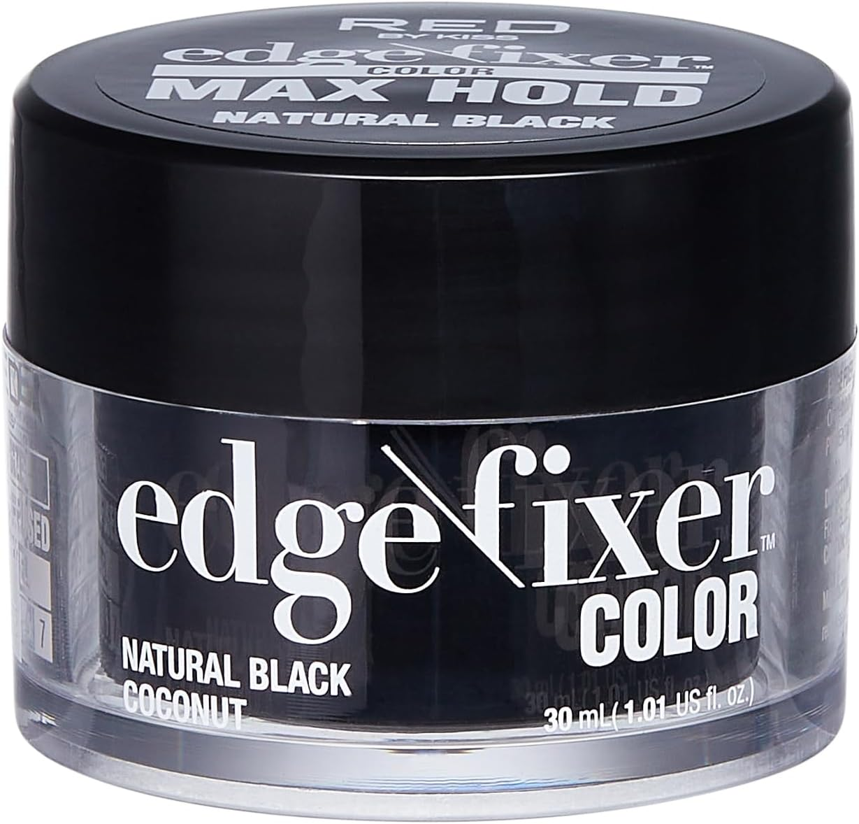 Red by Kiss Edge Fixer Color 24 HR Max Hold & 100% Gray Coverage 30Ml (1.01 US Fl.Oz) Natural Black Perfect for Missing Edges