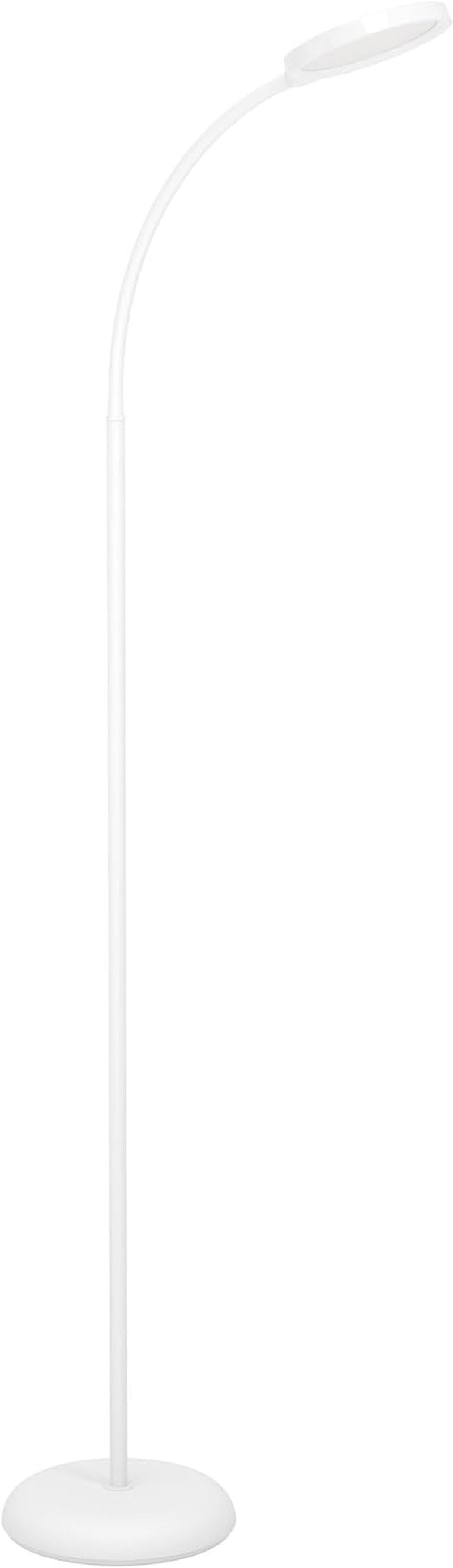 EGLO Lauro LED Floor Lamp, Touch Living Room Lamp, Dimmable by Touch, Flexible Reading Lamp White Plastic, Warm White-Cold White Light, 132Cm image number 2