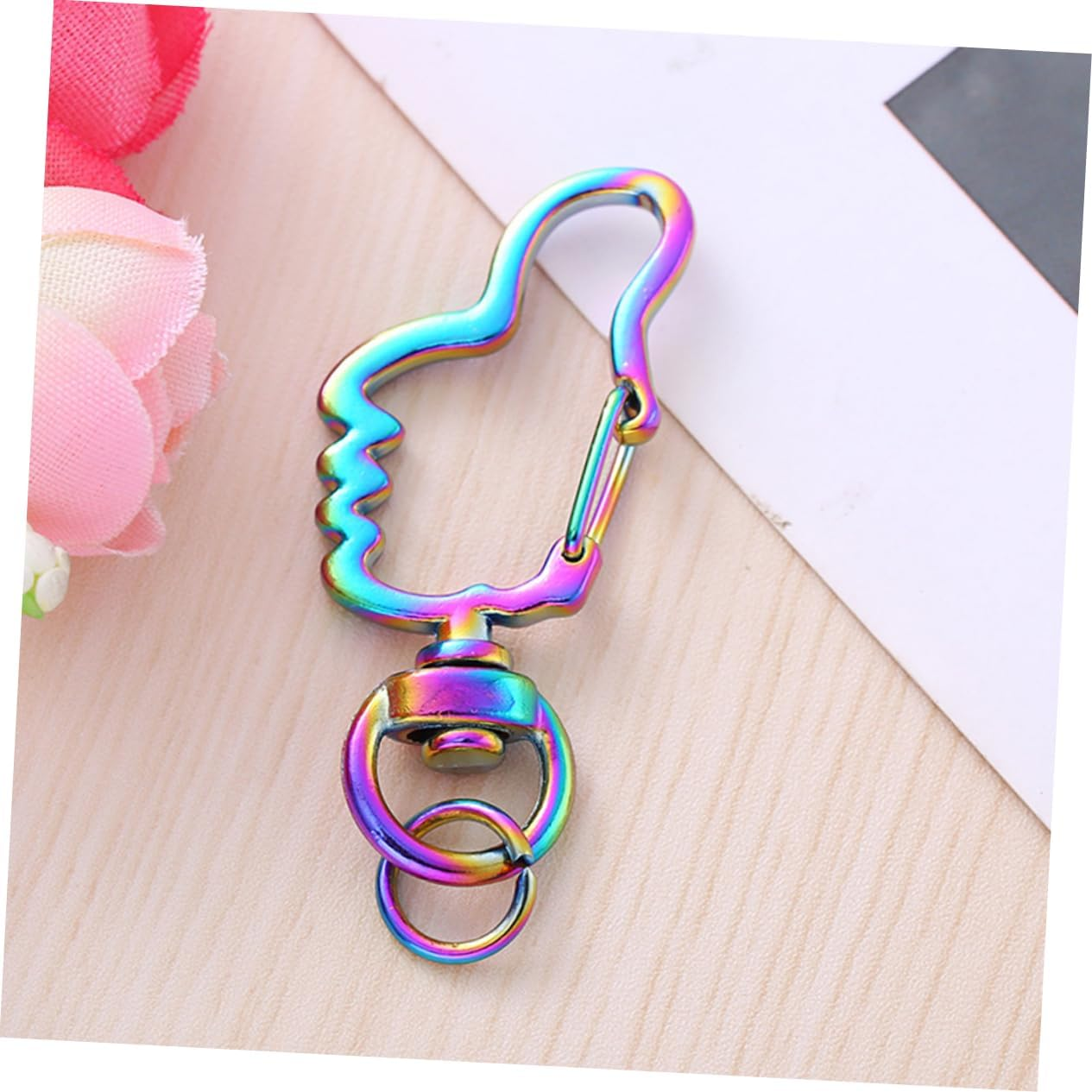 HAPINARY 30Pcs Zinc Alloy Thumb Keychain Detachable Cute Thumb-Shaped Clips for Crafting Bag and Purse Accessories Quick Release Carabiner Design for Women image number 3