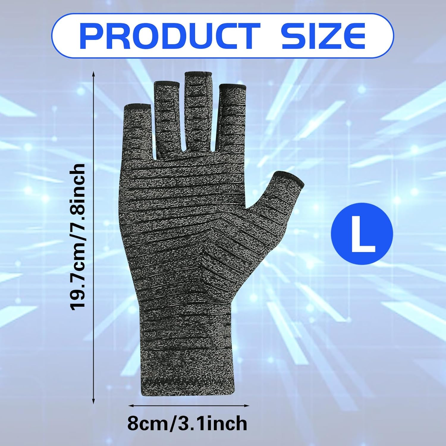 Compression Arthritis Gloves,Arthritis Gloves for Relief of Arthritis Pain, Swollen Joints, Improves Circulation, Unisex, One Pair image number 3