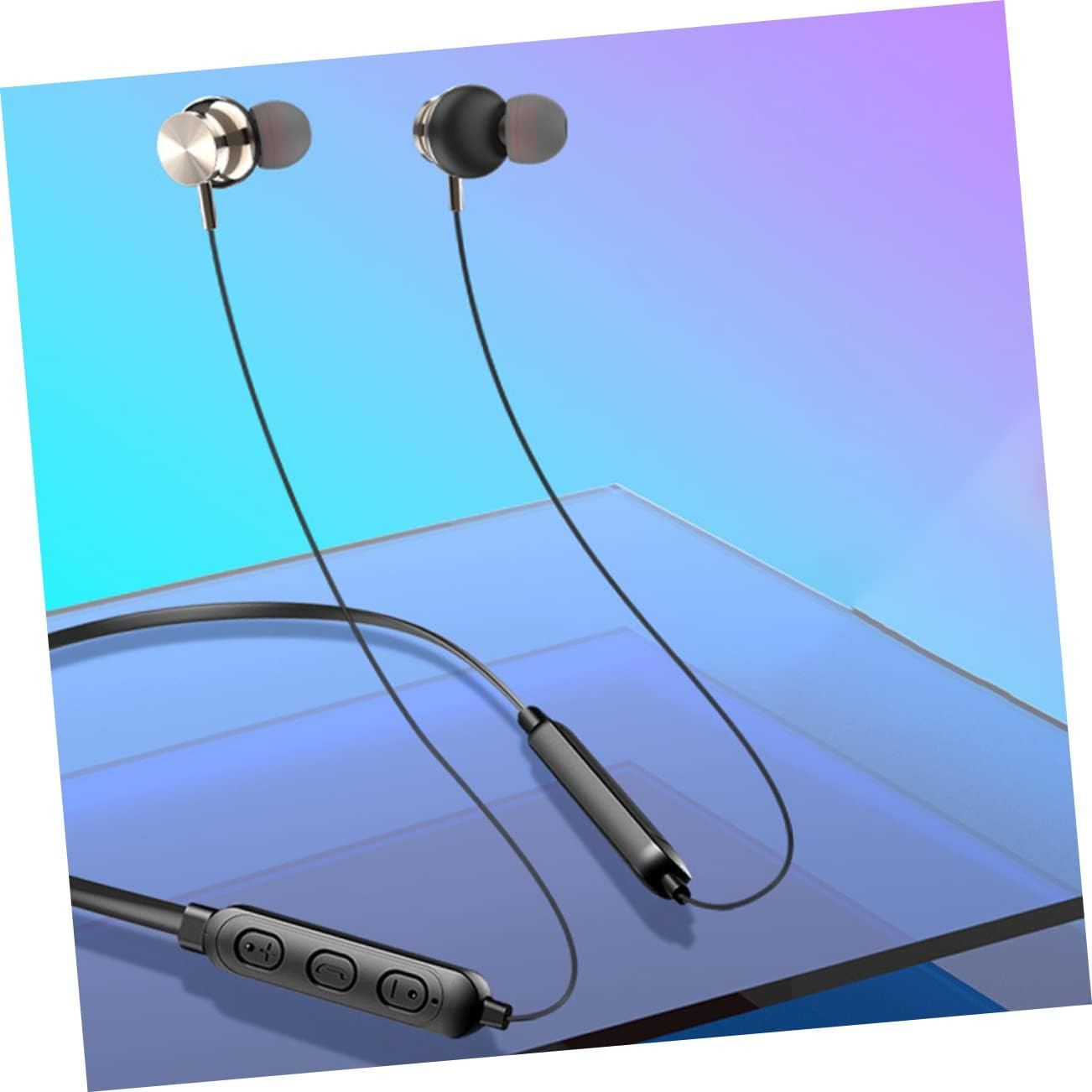 Operitacx Wireless Neckband Wireless Technology Earbuds 5.0 Stereo In-Ear Headphones Waterproof Magnetic Neck Hanging Headset for Sports and Travel, Compact Black Design image number 6