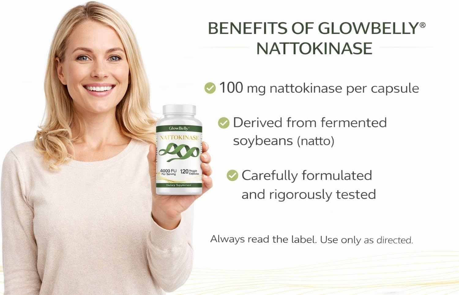 Nattokinase 4000 FU 200Mg per Serving, Fermented Soybean Extract, 120 High-Purity Vegan Non GMO Capsules by Glowbelly image number 4