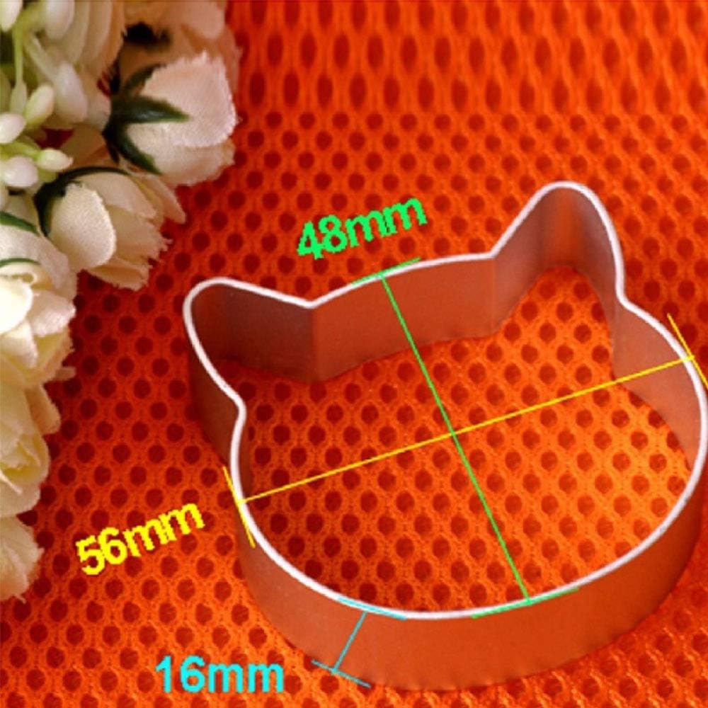 2 Pcs Cookie Cutters, Aluminum Alloy Cartoon Cat Head Design Pastry Cookie Cutter Suitable for Cookie Cake Fondant DIY Baking Bakeware Decoration image number 2