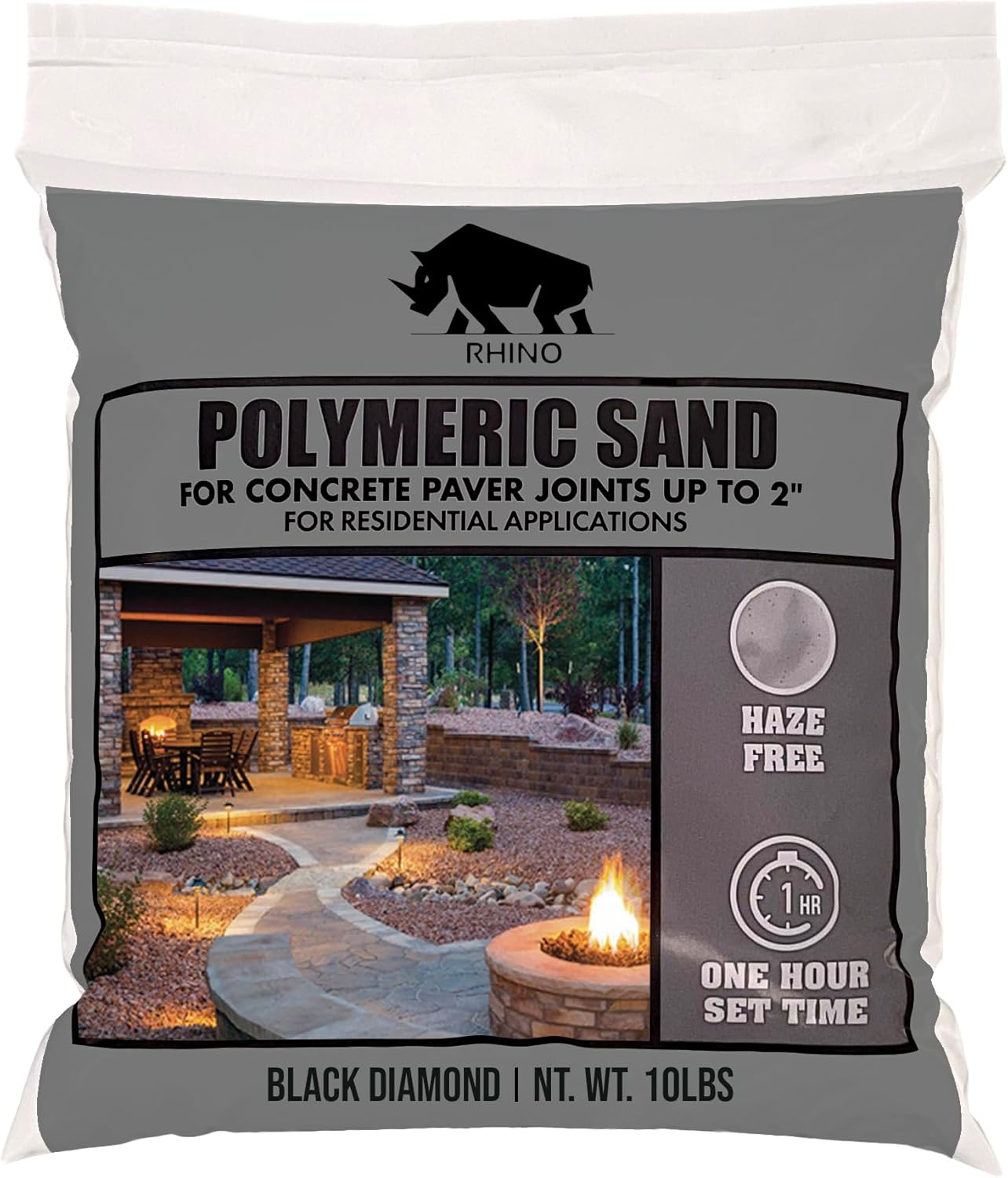 Rhino Power Bond plus - Polymeric Sand for Pavers and Stone Joints up to a Maximum of 2 Inches. (10 Pound, Slate Gray)
