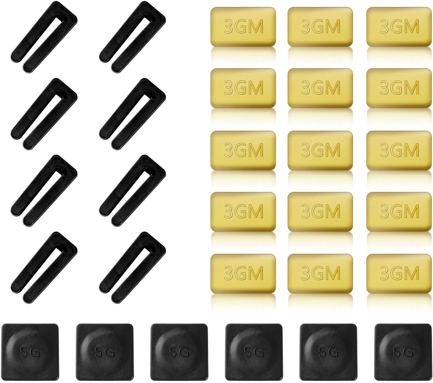 29 PCS Ceiling Fan Blade Balancing Kit, 8 Sets High Calibration Fan Blade Balance Kit Including 8 Pcs Resilient Fan Balance Clips and 21 Pcs Metal Self-Adhesive (Gold)