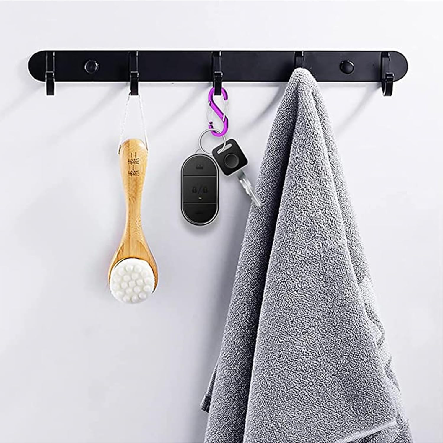 6PCS S Shape Dual Clips Mini Carabiner - Keychain Aluminum Durable Quick Release Auto Locking D-Shape Wire Gate Clip for Home Rv Camping Fishing Hiking Traveling and Sports Outdoors (Silver) image number 1