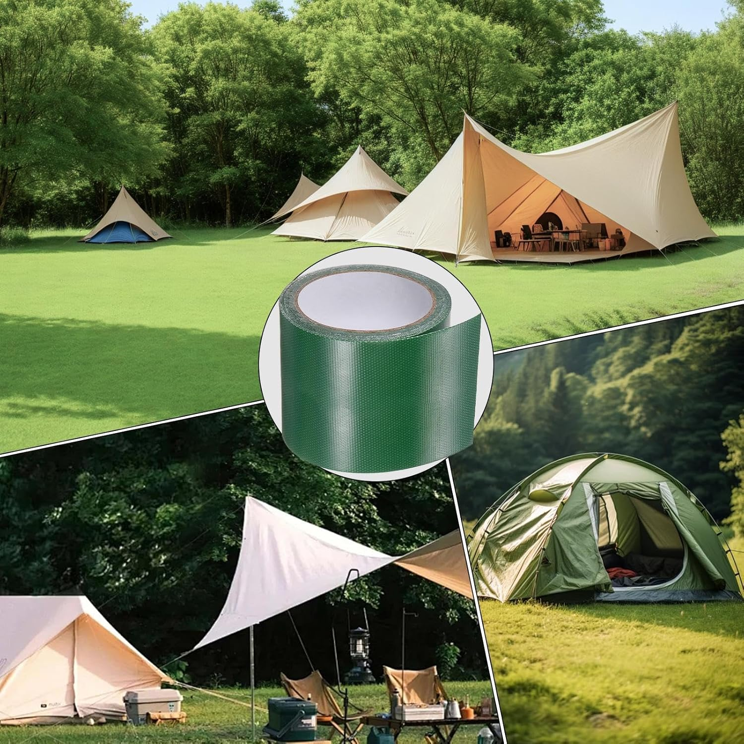 Tent Patch | Waterproof Tenacious Repair Tape | Multipurpose Heavy Duty outside Repairing Supplies, Heat-Resistant Tear Repairing Pctch for Tents, Tarpaulins, Canvas