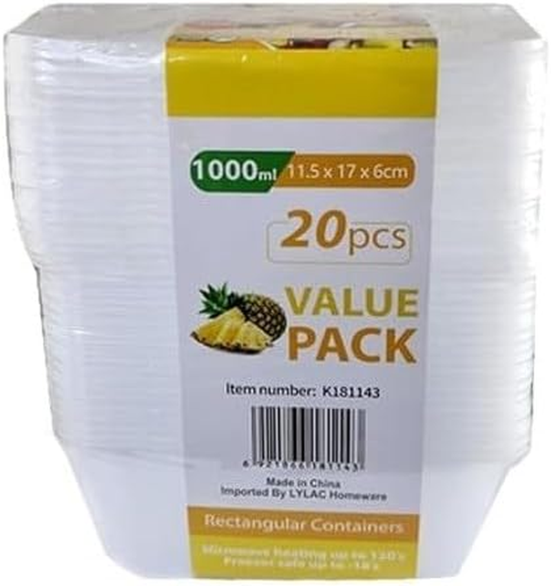 LYLAC 1000ML TAKEAWAY BOX CONTAINERS PK20