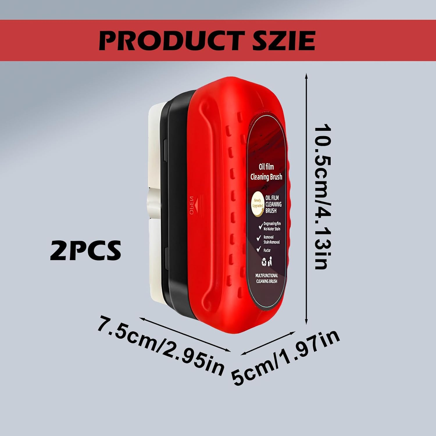 Windscreen Cleaner, 2 Pcs Car Window Cleaner, Car Glass Cleaner, Oil Film Cleaning Brush, Glass Oil Film Remover for Front Windprotects and Side Windows, Water Stains, Easily Restore Glass Clarity image number 2