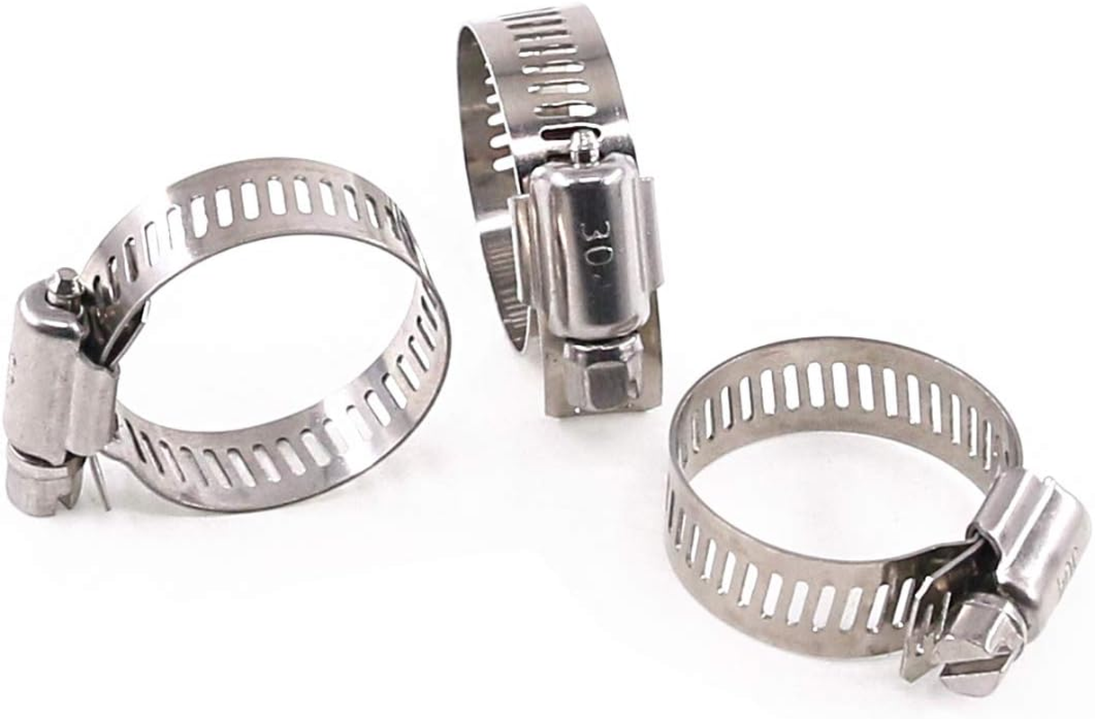 Glarks 20Pcs 304 Stainless Steel Adjustable 18-32MM Range Worm Gear Hose Clamps Assortment Kit, Fuel Line Clamp for Water Pipe, Plumbing, Automotive and Mechanical Application (18-32MM) image number 2