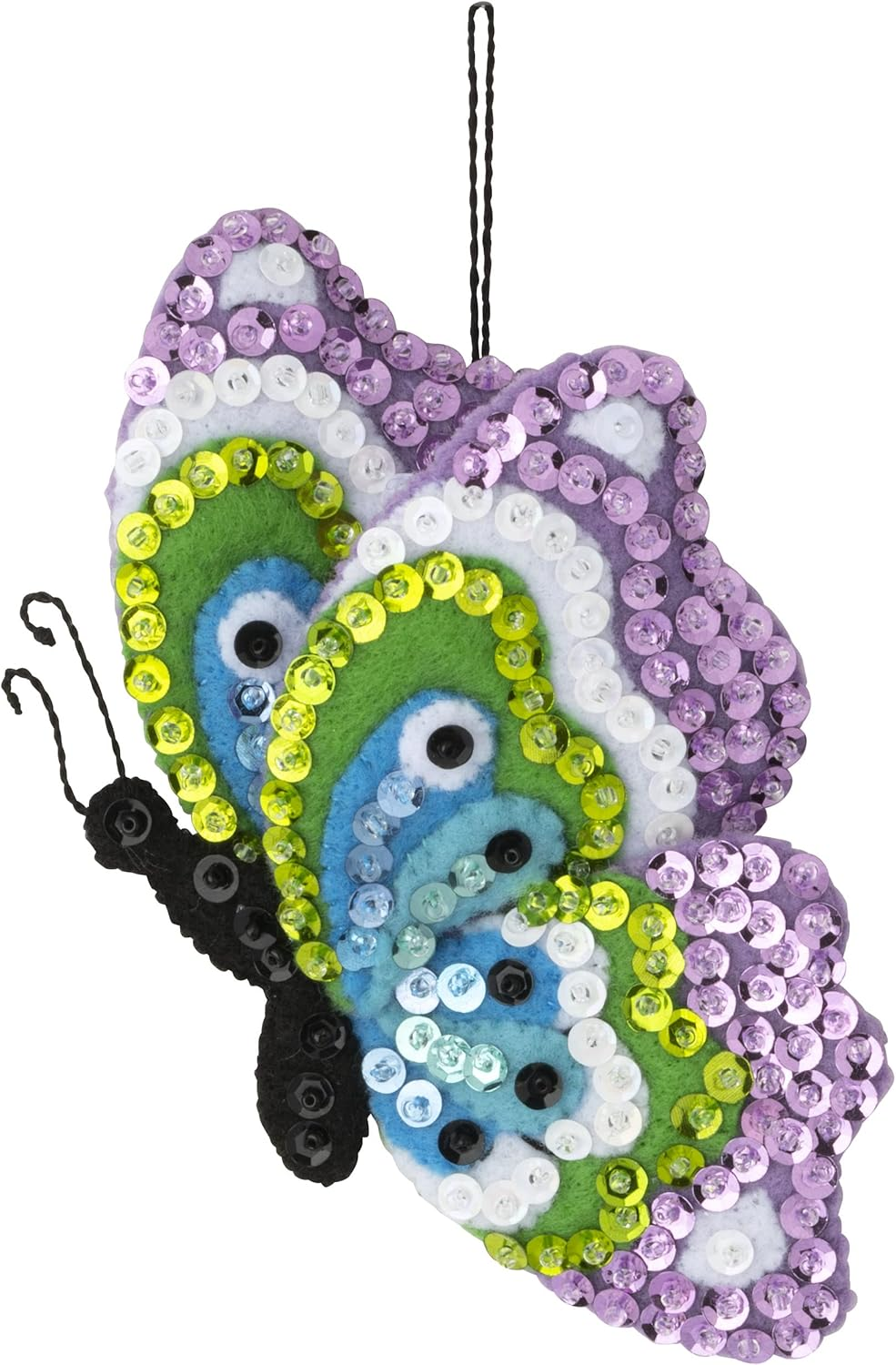 Bucilla Felt Applique 6 Piece Ornament Making Kit, Butterfly Garden, Perfect for DIY Arts and Crafts, 89488E image number 3