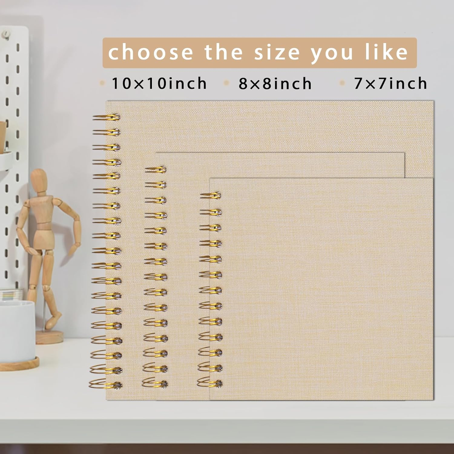 Small Scrapbook 7X7 Inch, Linen Photo Album Mini Scrap Book, Kraft White Pages Memory Book for Wedding, Baby, Family, Graduation, Travel, Dog, Vacation image number 6