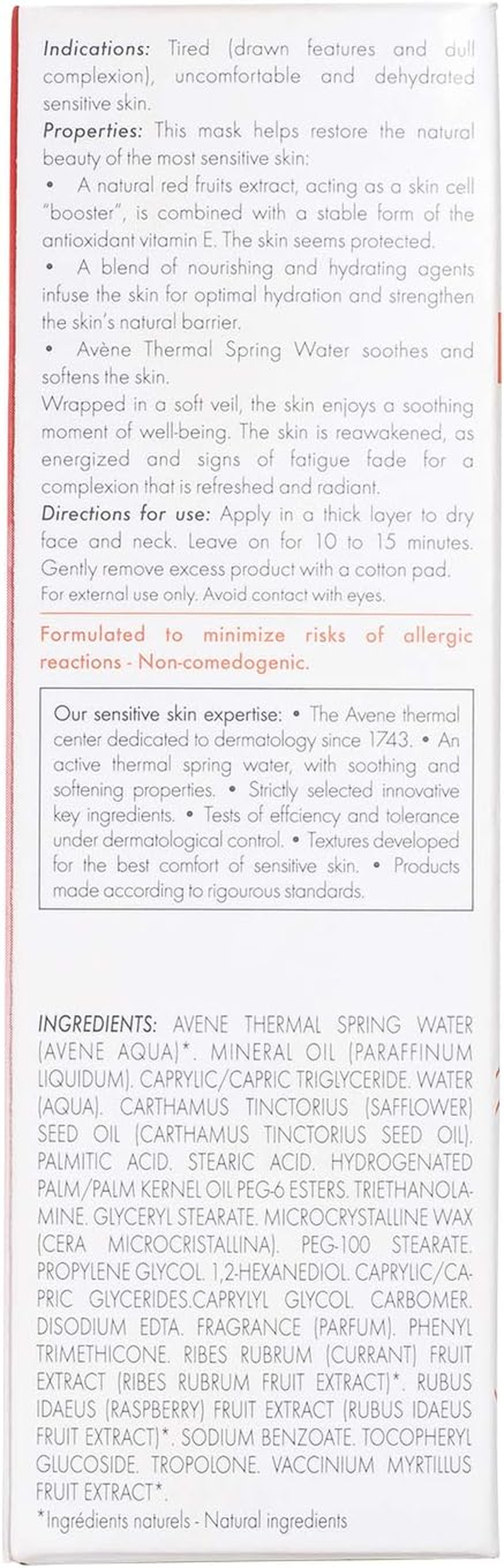 Av&egrave;ne Soothing Radiance Mask 50Ml