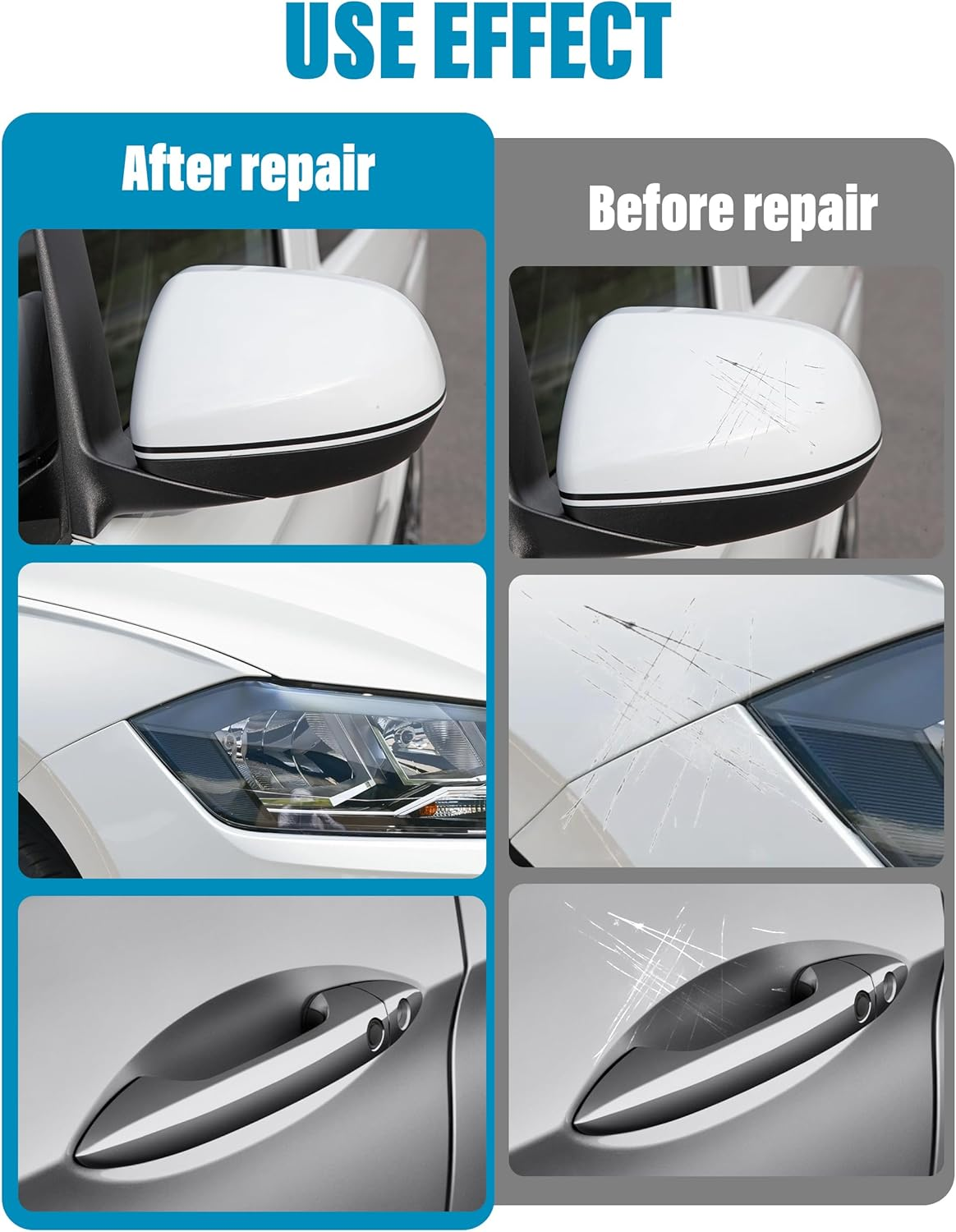 4Pcs Nano Sparkle Cloth for Car Scratches,Nanosparklecloth Scratch Remover Erase Car Scratches,Easily Repair Minor Scratches Paint Residues and Water Spots,Magic Car Scratch Repair Cloth