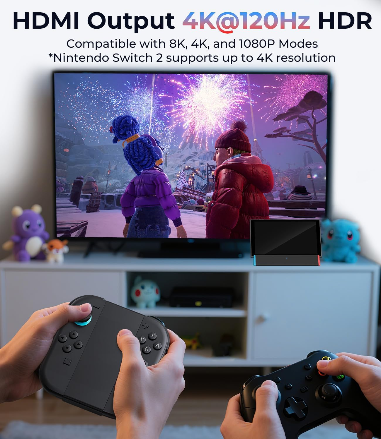 Antank S3 MAX for Nintendo Switch 2 Docking Station, Portable TV Dock with 4K@120Hz HDMI, 2 USB Ports & Type-C Port &ndash; Travel Replacement Dock for Switch 2 Console image number 5