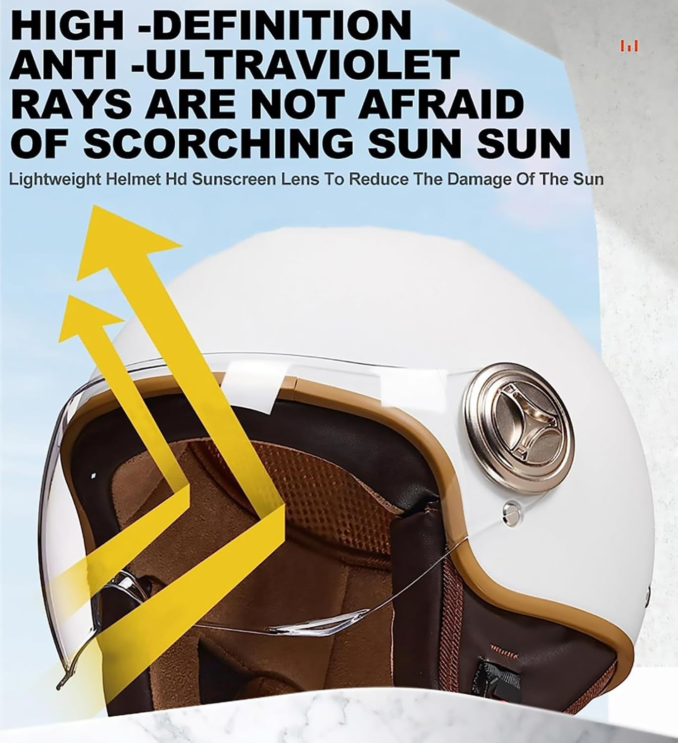 Open Face Helmet Adult Motorcycle Half Helmet with Sun Visor Moped Helmet Men'S Women'S Scooter Electric Motorcycles Helmets - ECE Approved B,54-61CM - D image number 6