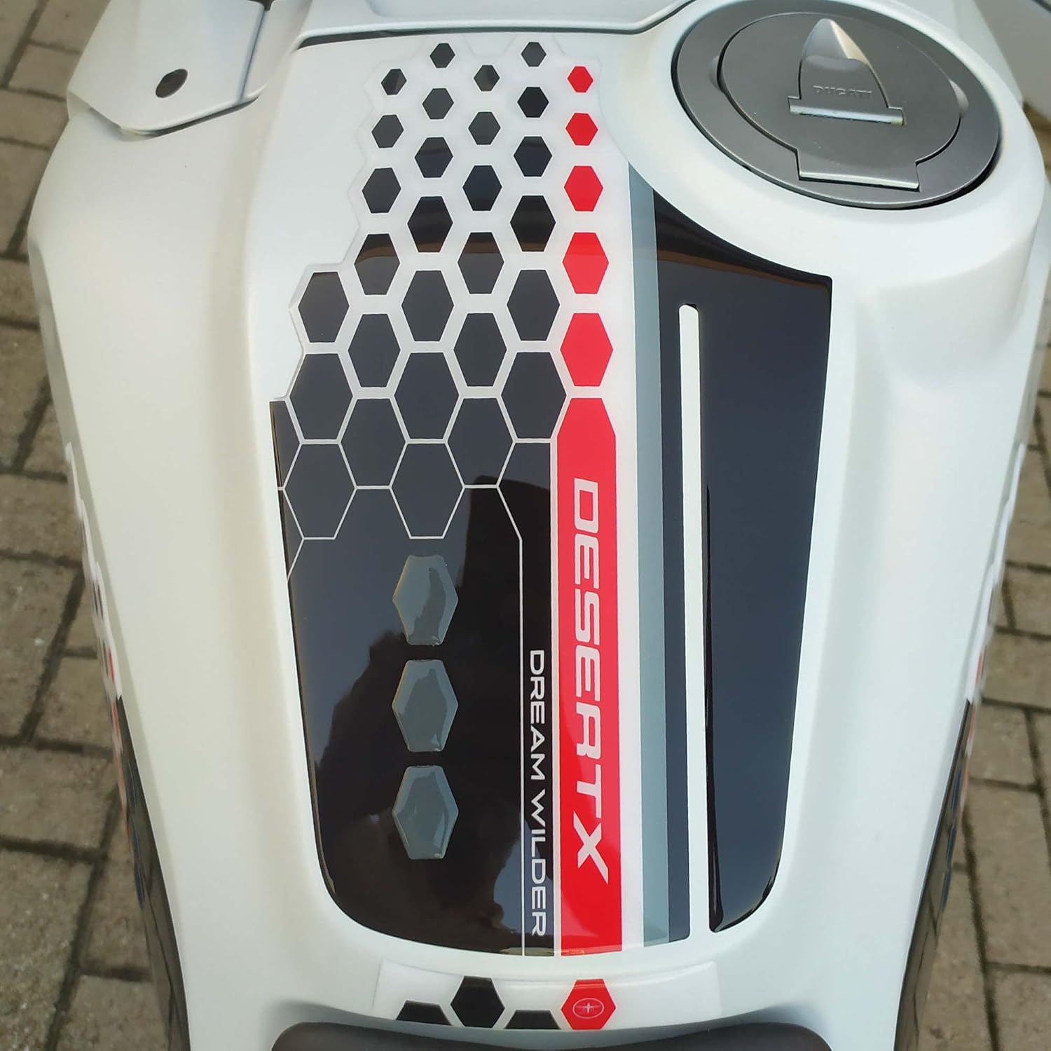 Labelbike - 3D Sticker Motorcycle Tank Protection Compatible with Ducati Desertx image number 4