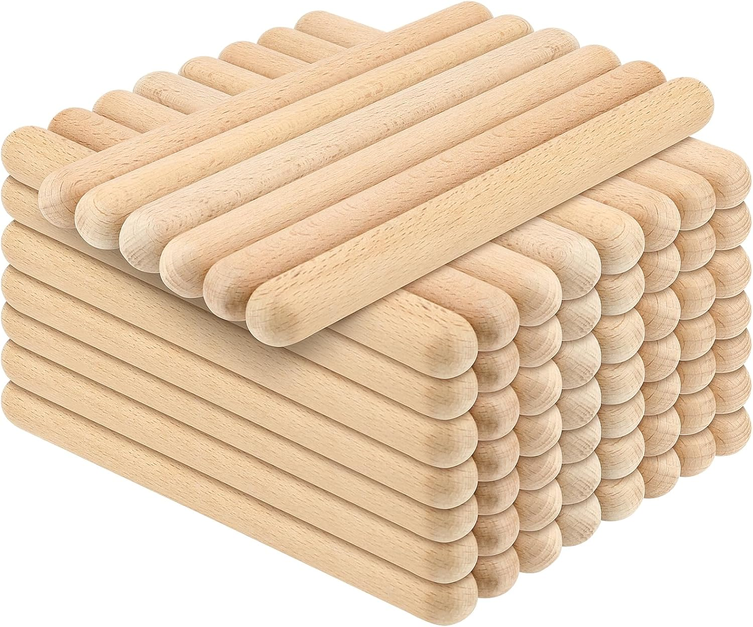 SOUJAP 60 Pack 8 Inch Rhythm Sticks, Rhythm Music Lummi Sticks, Wood Claves Musical Instrument for Performances, Team Activities