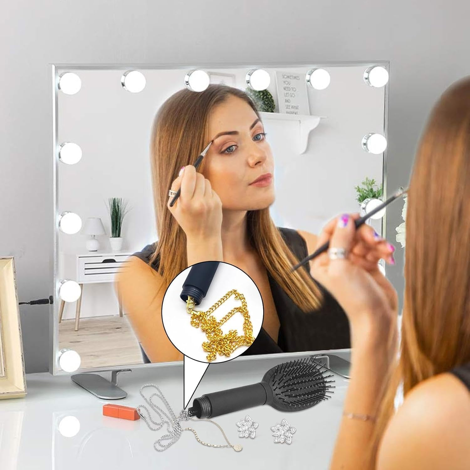 Uiopqrst Travel Hair Brush - Scalp Massage Hairbrush, Secret Travel Container Hide Money Hider Comb, Secure Storage for Small Valuables, Black image number 3