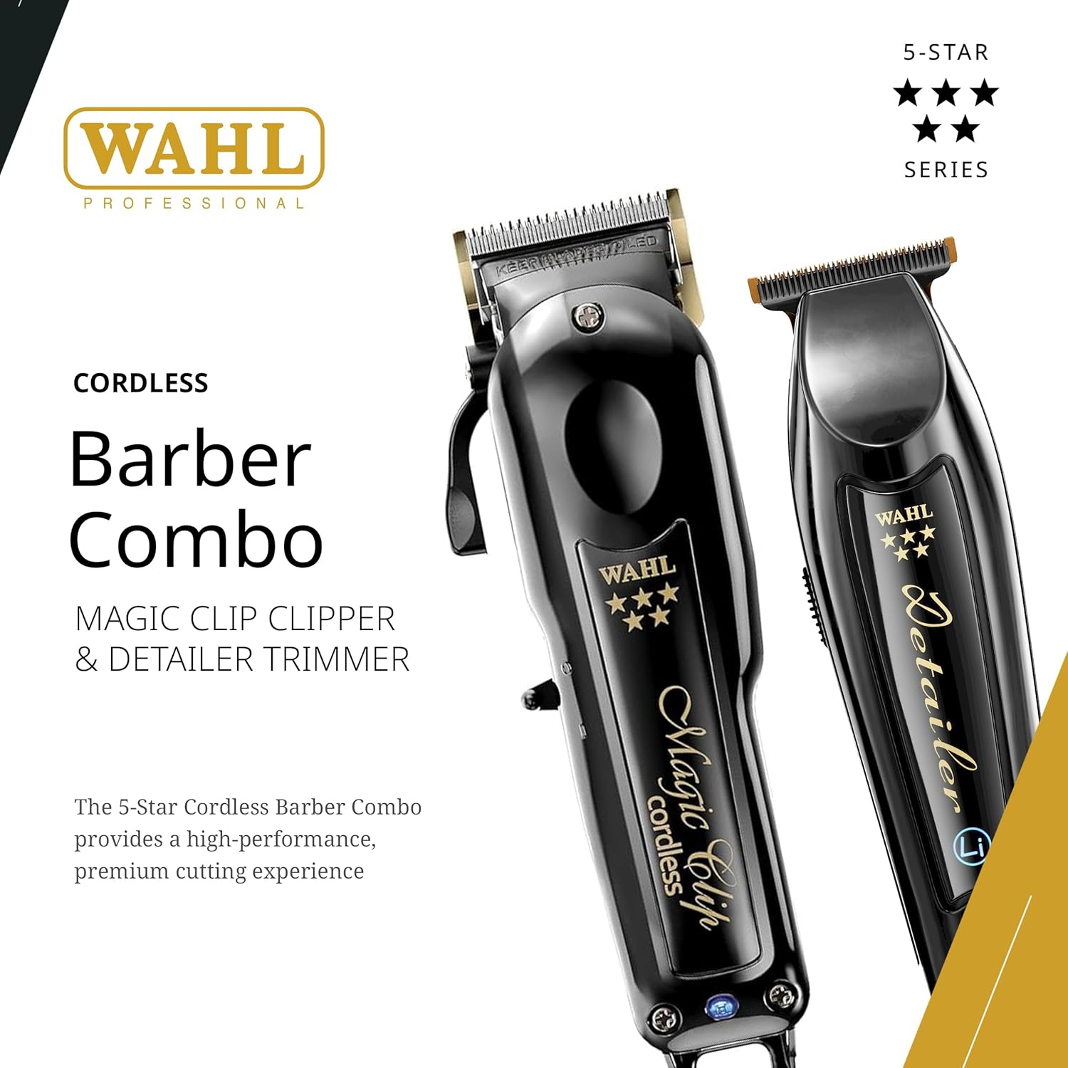Wahl Professional Cordless Barber Combo Includes Magic Clip Blending Clipper and Detailer Li Trimmer 100 Min Runtime image number 5