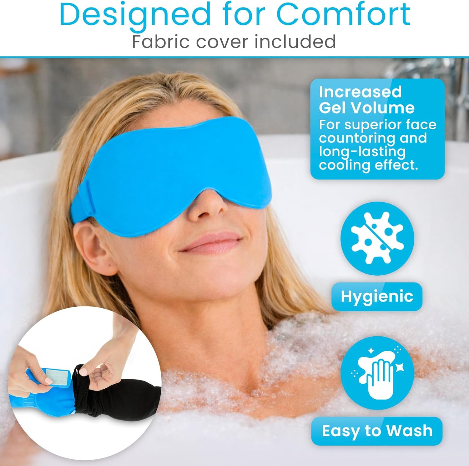 Arctic Flex Cold Eye Mask - Gel Ice Pack for Cool Sleeping, Dry Night Treatment - Reusable Hot Spa Therapy image number 3