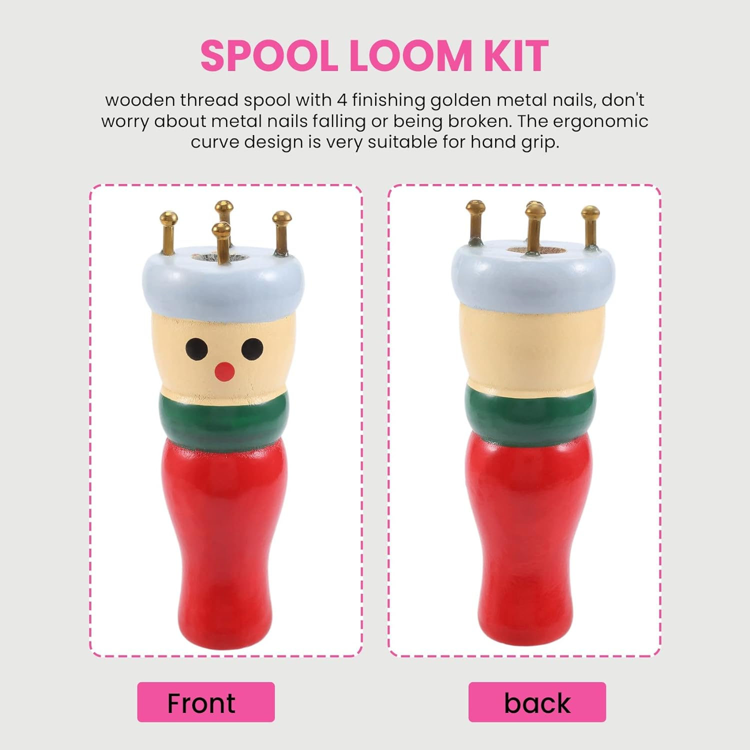 Spacesea French Knitter Tool Set, 2 Set Wooden Knitting Kit Handcrafted Ease and Durability Beginners Knitting for Creating Fun & Colourful Bracelets, Necklaces and Crafts image number 2