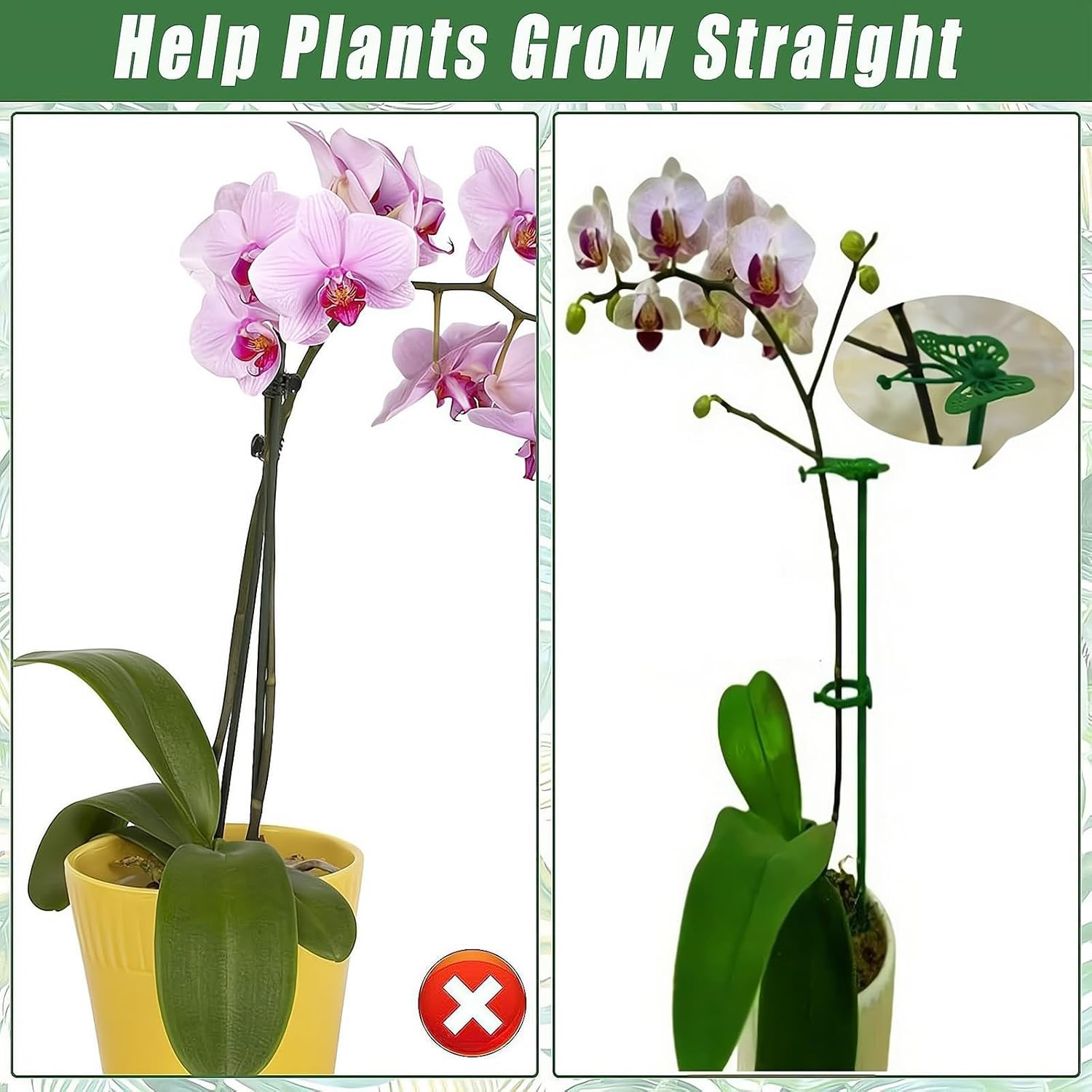 20Pcs Plant Support Stakes for Garden,12-Inch Adjustable Rings with 20 Butterfly Clips, 20 Snap Fasteners& 10 Connecting Tubes - Sturdy Stakes for Vegetables,Flowers,Potted Plants,Tomatoes,Roses