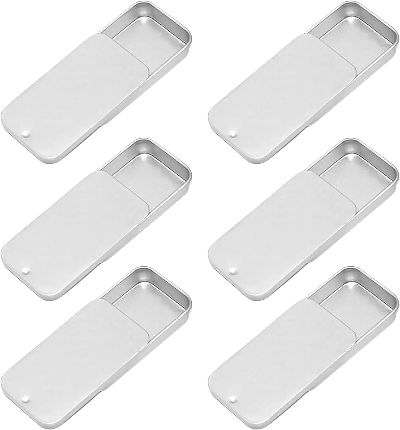 Empty Slide Top Tin Containers for Lip Balm, Crafts, Storage Kit - .25Oz, 6 Pack image number 1
