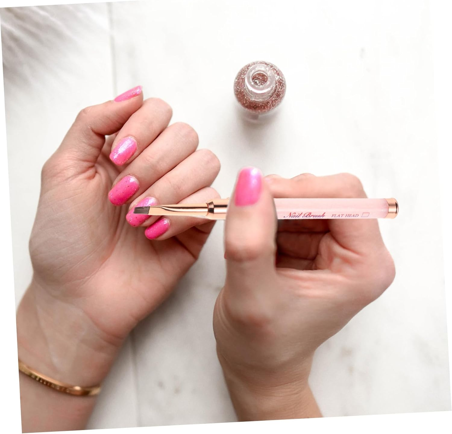 ADOCARN Nail Art Brush Cap Professional Nail Art Tool for Painting Dotting and Cleaning Portable Design for Home and Salon Use and Easy Application image number 4