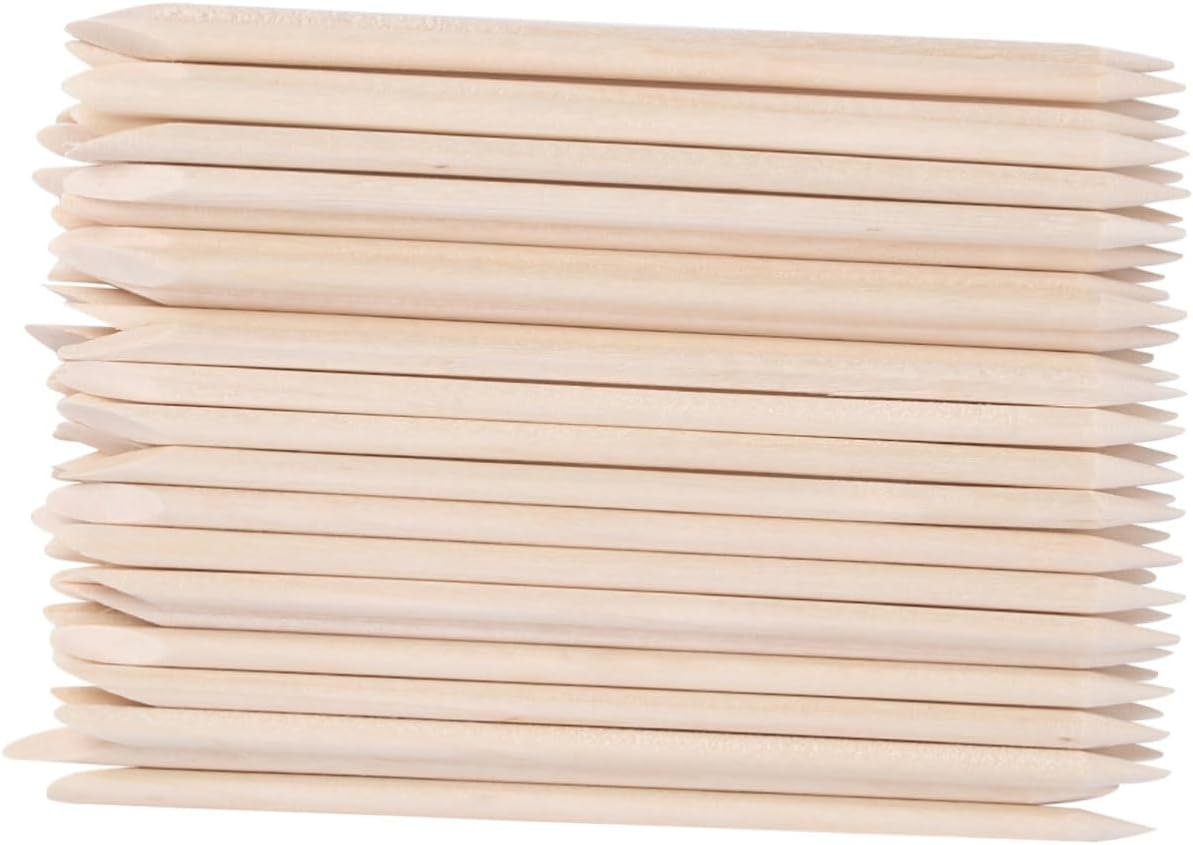 AUTSUPPL 50 Pcs Nail Art Orange Wood Sticks Cuticle Pushers for Dead Skin Removal and Nail Cleaning Professional Manicure Tool for Home and Salon Use image number 3