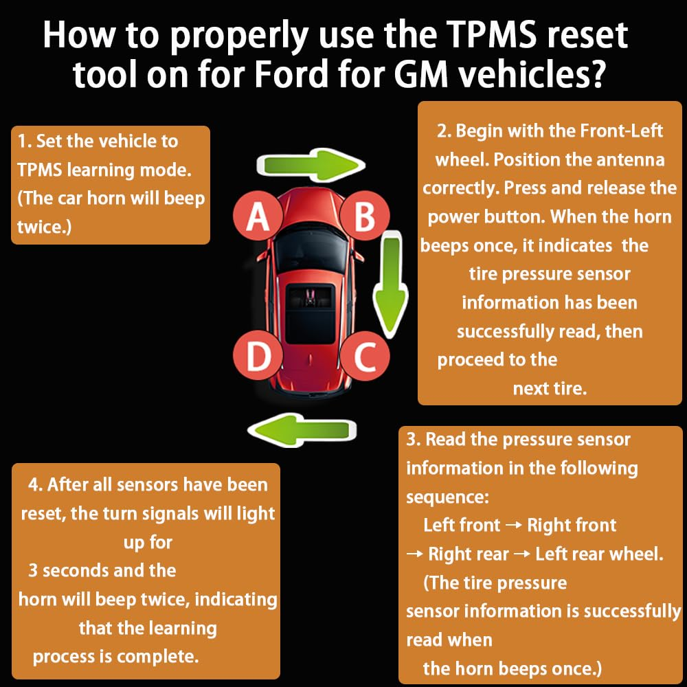 Super EL50448 plus 2-In-1 TPMS Reset Tool for GM for Ford Vehicles Tire Pressure Monitor Sensor Relearn Tool 2025 Edition
