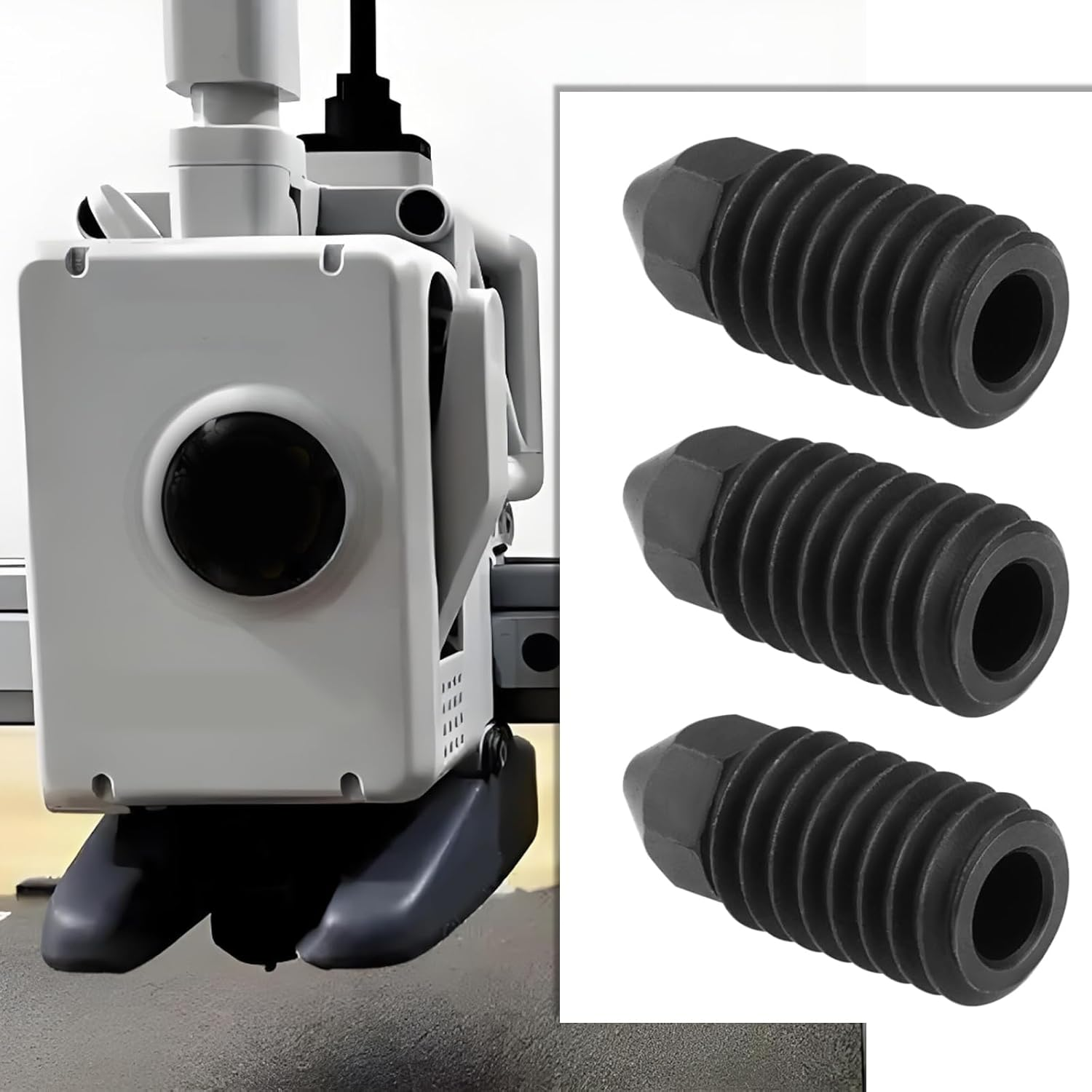 Ecsing 5Pcs 0.4Mm 3D Printer Nozzles 9X3Mm Hardened Extruder Hardened Steel Nozzles Compatible with Bambu Lab A1/A1 Mini 3D Printer Black