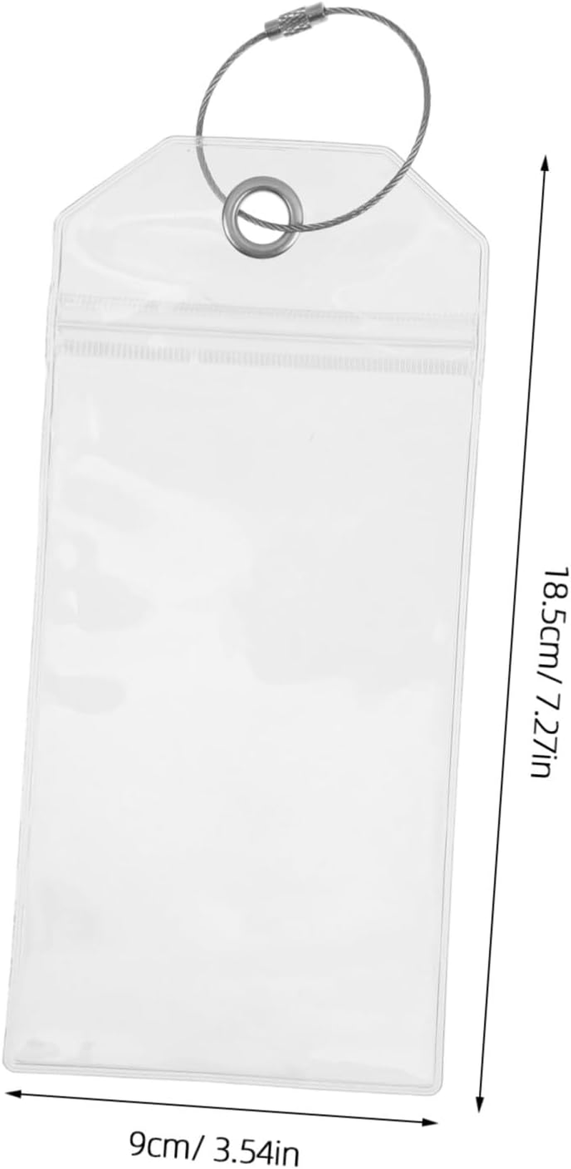 Angoily 5Pcs Clear PVC Luggage Tags Id Card Holders with Steel Rings for Travel Suitcases Cruise Ships Sports Gear Pet Carriers Reusable Badge Sleeves for Office and Holidays image number 6