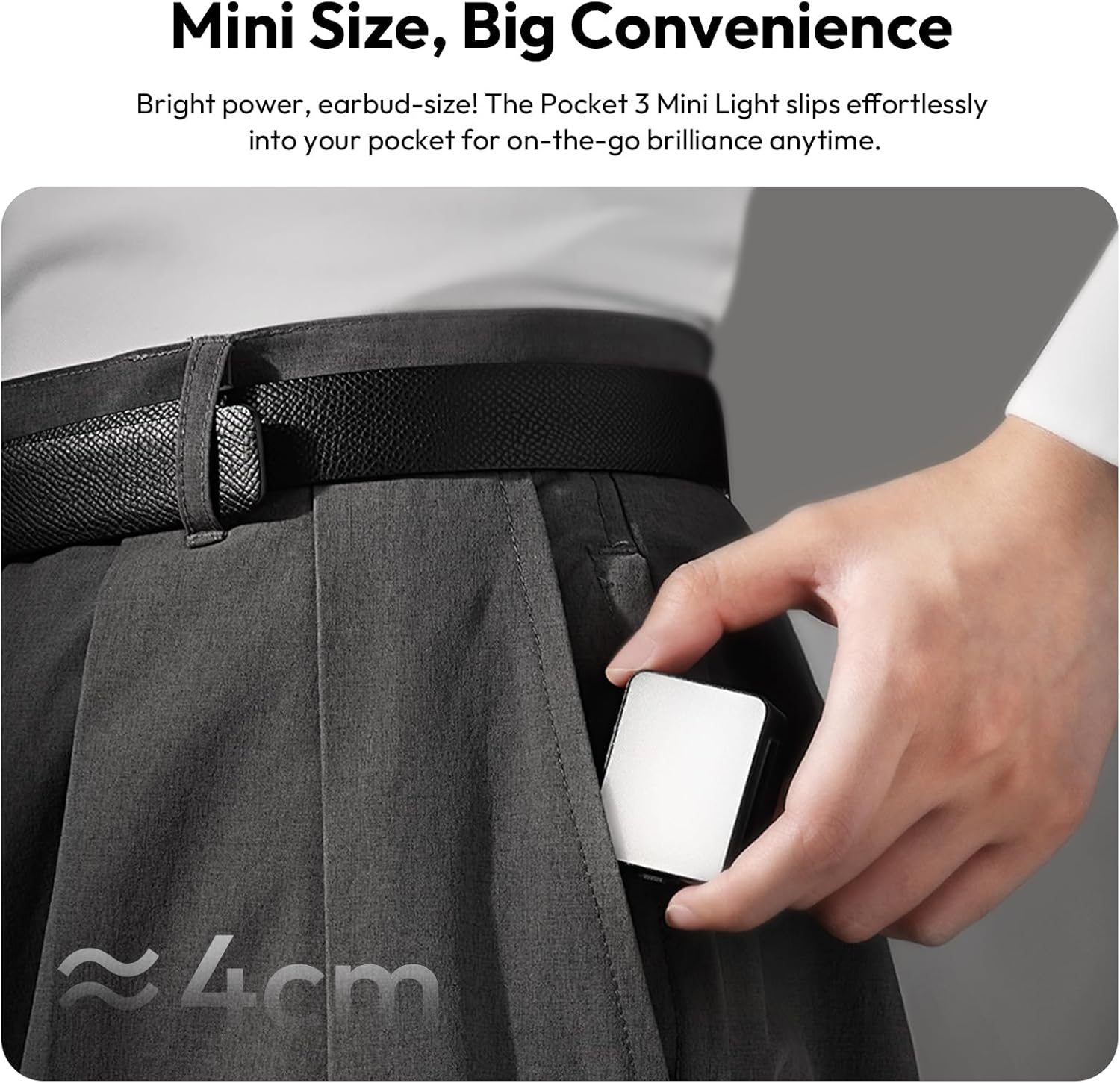 ULANZI LM001 Magnetic Mini LED Action Camera Video Light for DJI Osmo Pocket 3 4, 580OK, CRI &ge;95, IPX4 Water Resistance, Brightness 3 Levels Adjustable image number 1