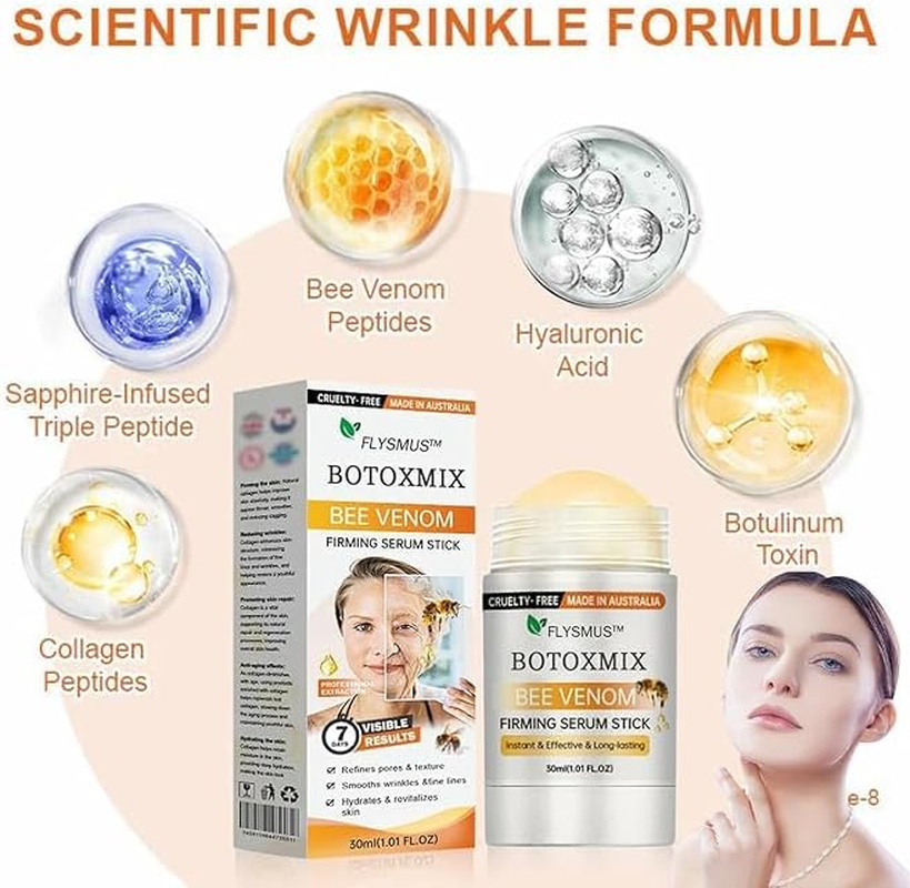 Flysmus Bee Venom Firming Serum Stick, Anti-Aging Face Serum, Lifting & Tightening Serum, Reduces Wrinkles & Fine Lines, Hydrates & Nourishes Skin, for Women & Men (2PCS) image number 4