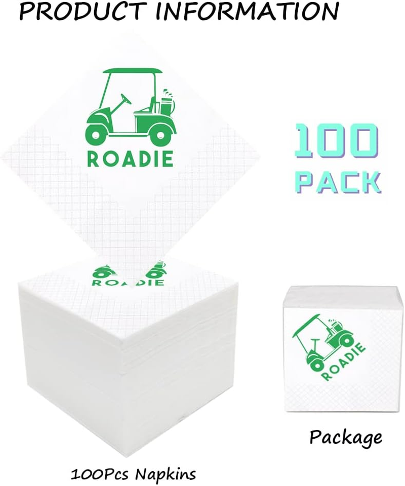 Golf Cocktail Napkins, 100 Pack Par-Fect Together Themed Paper Beverage Napkins for Wedding Rehearsal Dinner, Bridal Shower, Engagement - 2-Ply, 5X5 Inches image number 2