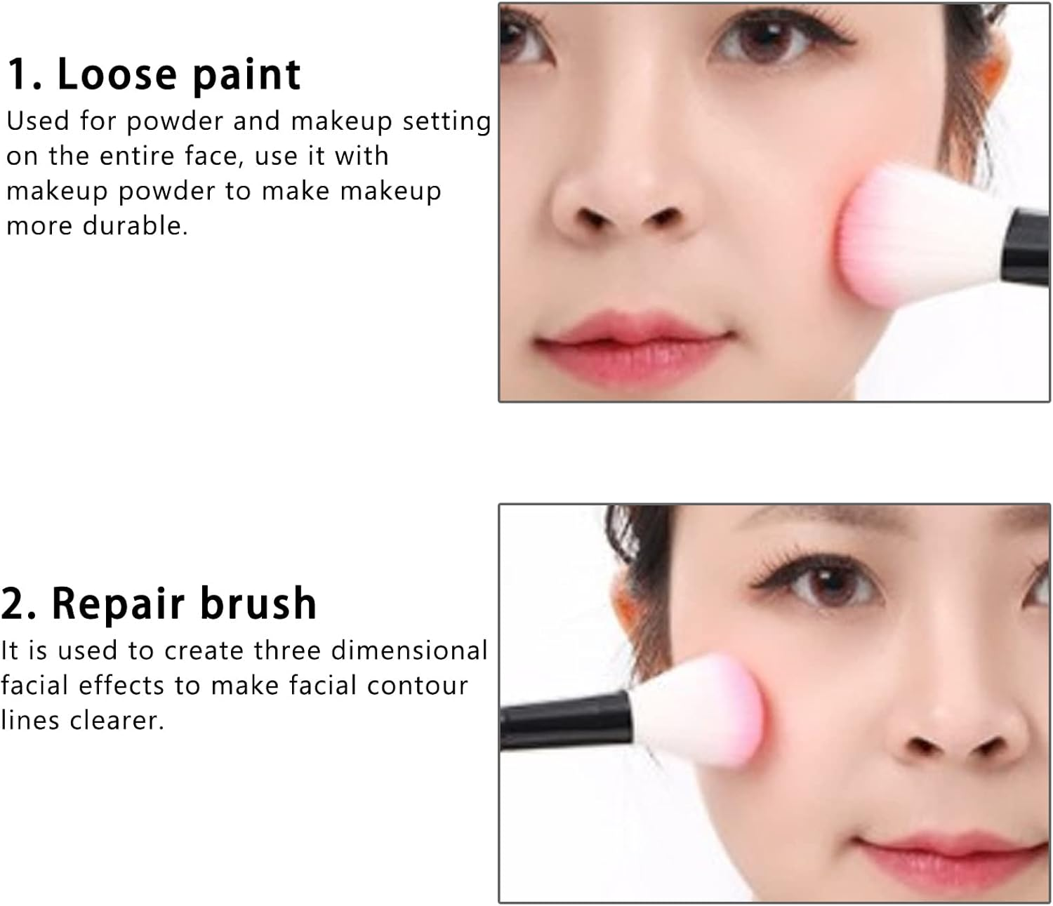 Cosmetic Brush, Slender Fiber Bristles Blush Brush Makeup Brush Set for Daily Makeup image number 3