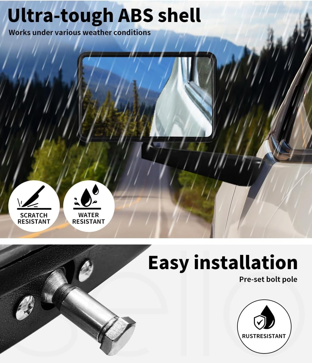 Manan Door Side Mirrors Rear View for Toyota HILUX UTE Landcruiser Head Left Right Pair 70 75 78 image number 3