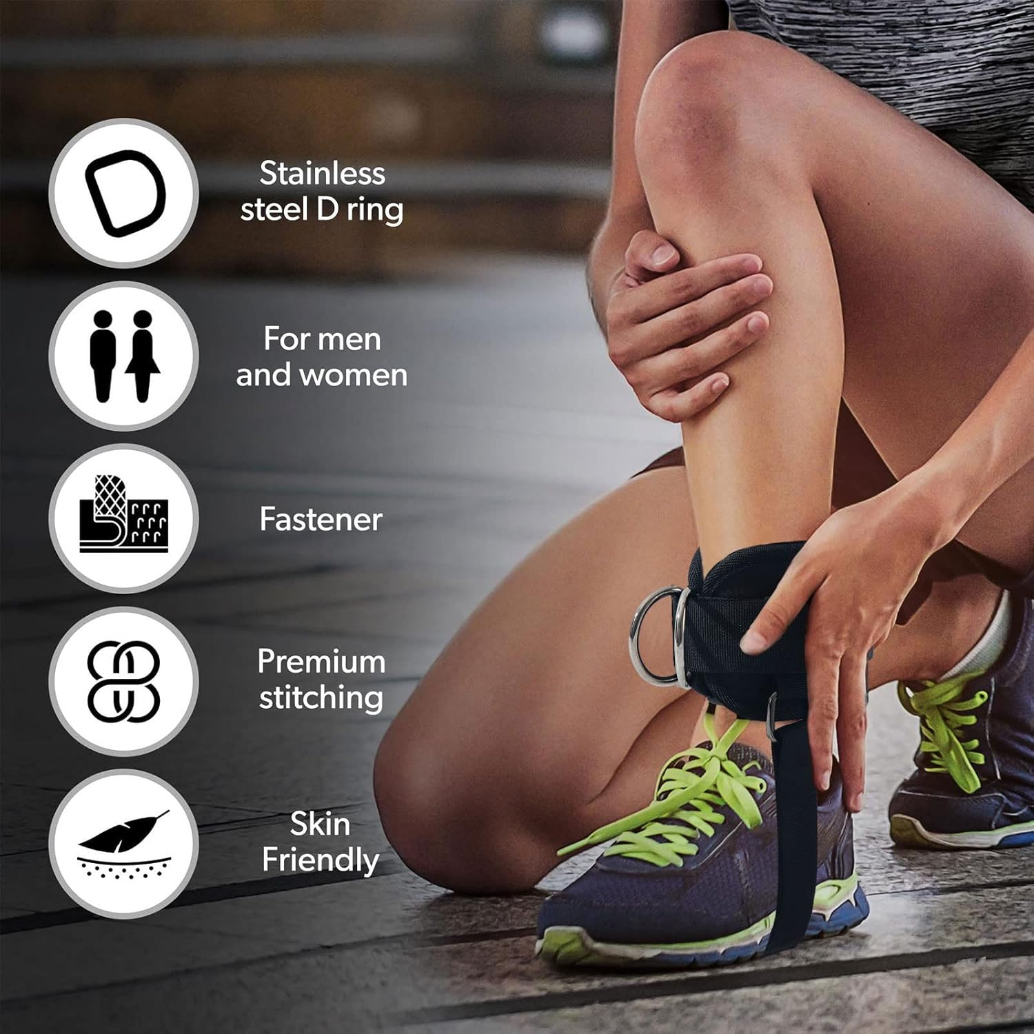 LAVVON Ankle Straps for Cable Machines Kickbacks - Adjustable Comfort Ankle Cable Attachments for Gym Ankle Cuff Cable Machine Glute Kickback Straps - Leg Extensions, Curls & Ankle Cuffs Women - Mint image number 6