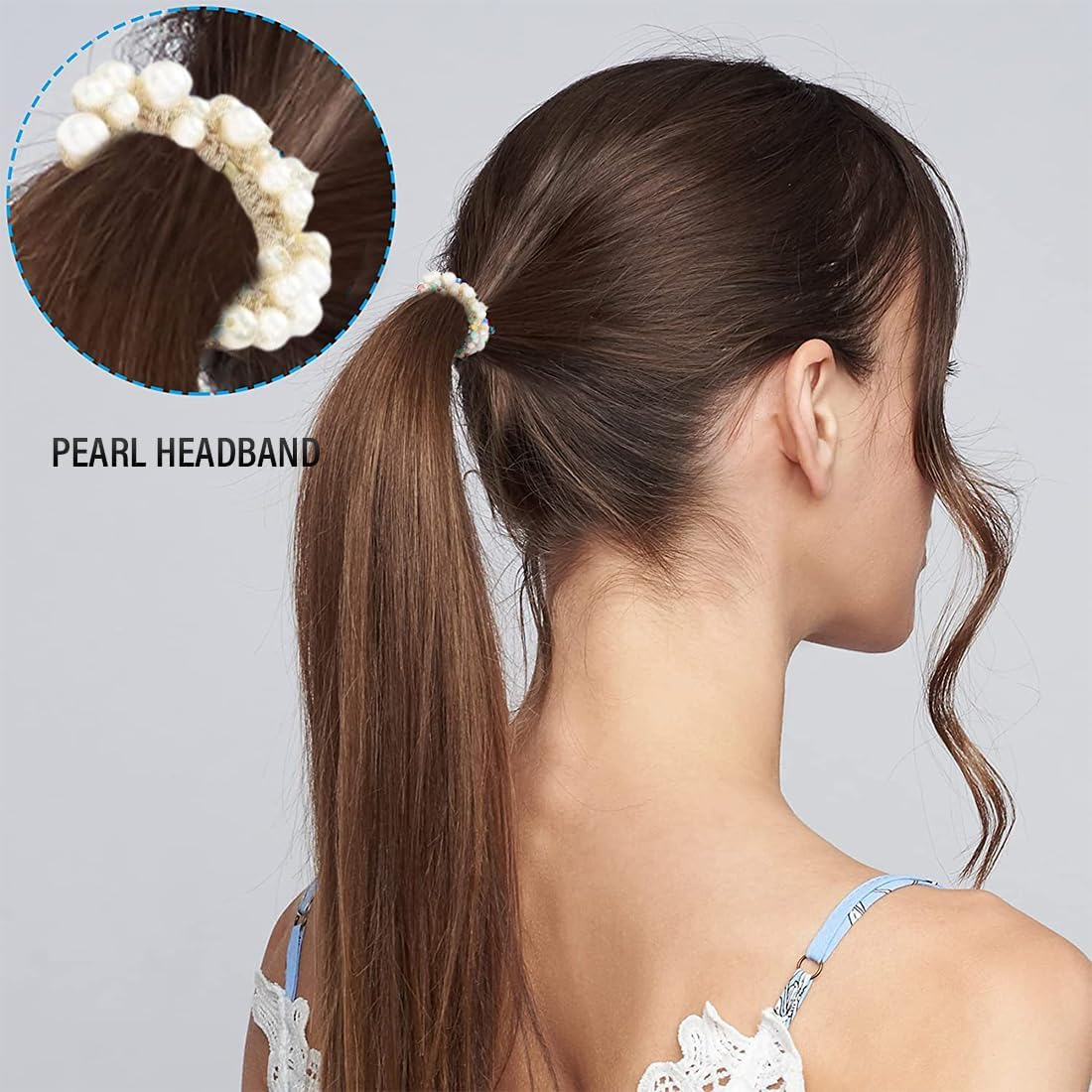 Pack of 3 Hair Bobbles, Pearl Hair Ties, Elastic Hair Tie for Women Girls, Hair Accessories for Women, Girls, Ladies, Children image number 3