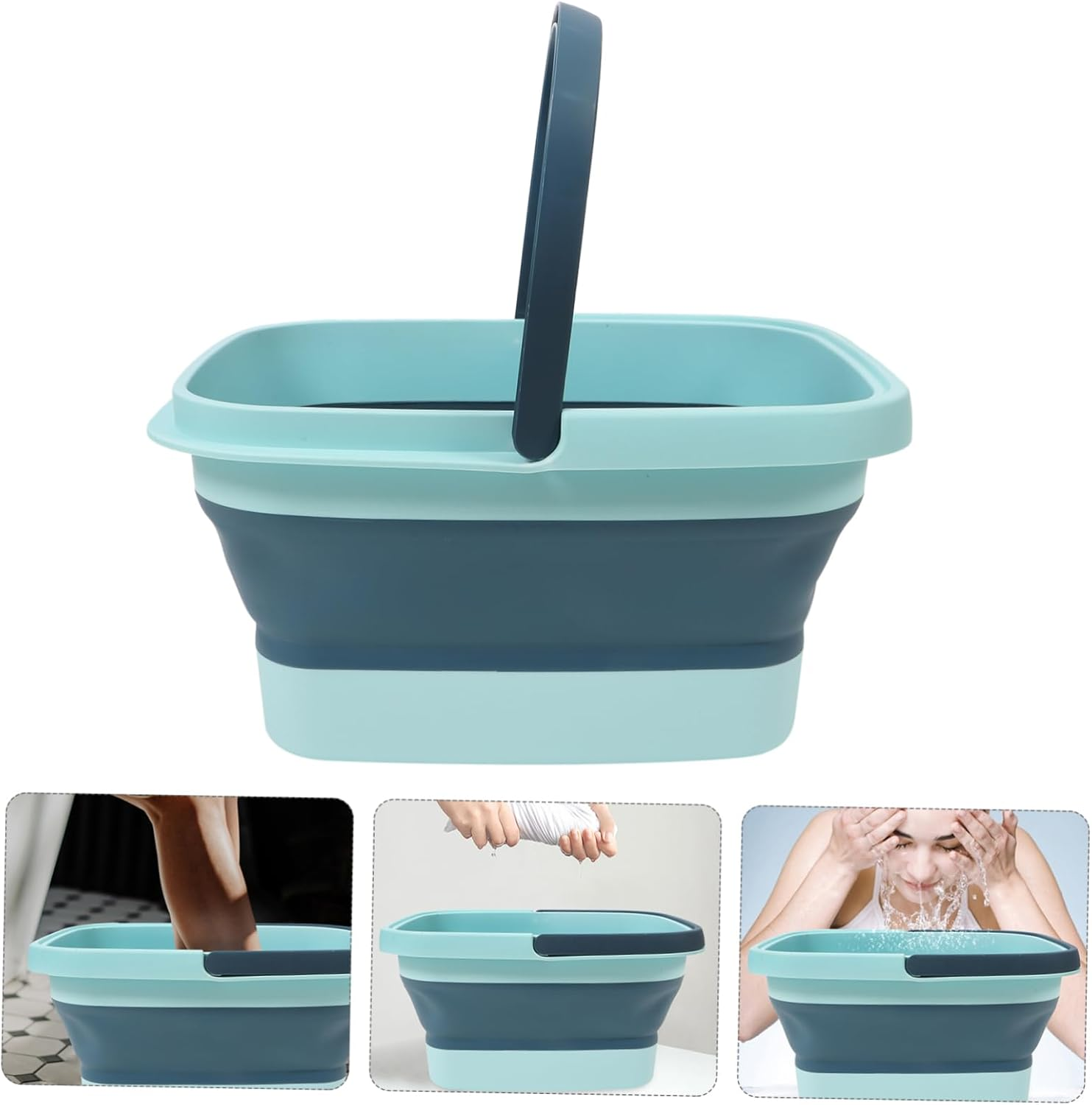OHPHCALL Collapsible Foot Bath Bucket Portable Foot Basin Space-Saving Home Multi-Functional for Living Room image number 5