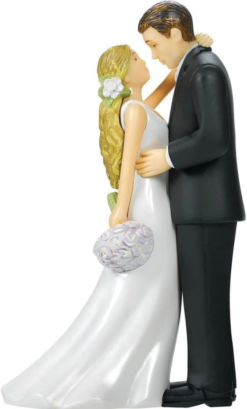 Bride & Groom with Bouquet Cake Topper | Wedding and Engagement Party, 3 Ct.