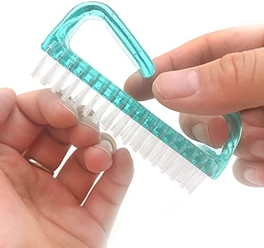 1Pcs Handle Nail Brush Nail Hand Scrubbing Cleaning Brush, 8Cm Purple/Green/Pink/Blue Handle Grip Nail Brushes Hand Fingernail Brush Cleaning Brush for Toes and Nails image number 2